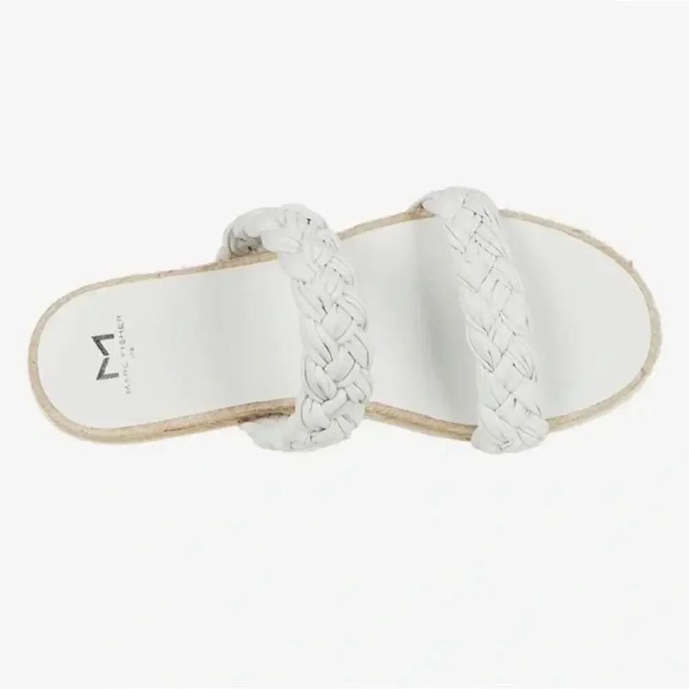 Marc Fisher Jaimee White Braided Espadrille Sandal